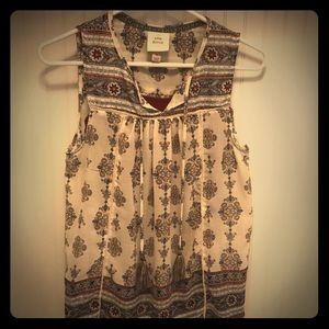 Boho tank with matching maroon cami Small